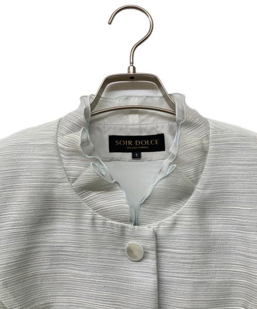 SOIR DOLCE（ソワール ドルチェ）SOIR DOLCE (ソワール ドルチェ) シアーフリルジャケット スカイブルー サイズ:7ARの古着・服飾アイテム