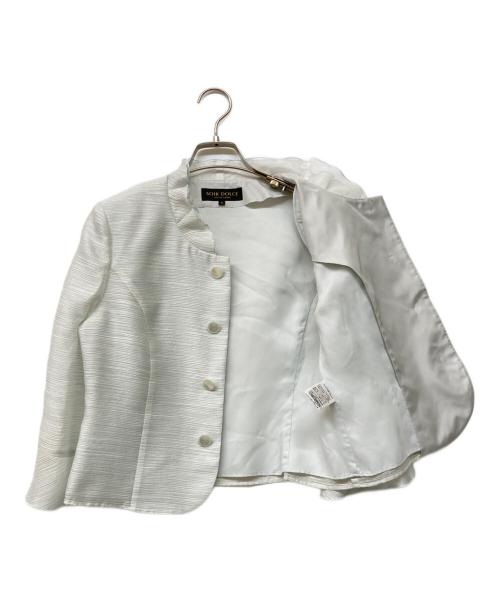 SOIR DOLCE（ソワール ドルチェ）SOIR DOLCE (ソワール ドルチェ) シアーフリルジャケット スカイブルー サイズ:7ARの古着・服飾アイテム