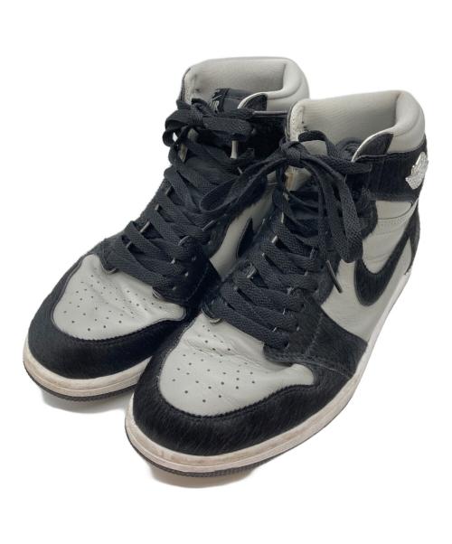 NIKE（ナイキ）NIKE (ナイキ) AIR JORDAN 1 RETRO HI OG グレー×ブラック サイズ:27の古着・服飾アイテム