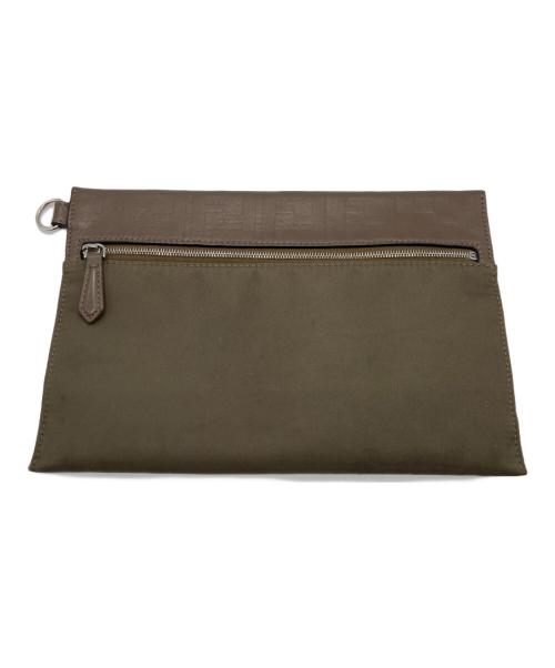 FENDI（フェンディ）FENDI (フェンディ) ズッカ柄ナイロンポーチ オリーブ×ブラウンの古着・服飾アイテム