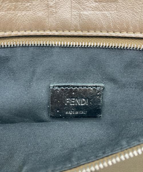 FENDI（フェンディ）FENDI (フェンディ) ズッカ柄ナイロンポーチ オリーブ×ブラウンの古着・服飾アイテム