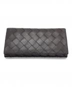 BOTTEGA VENETAボッテガベネタ）の古着「イントレチャート長財布」｜ブラウン