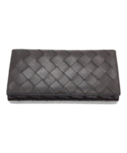 BOTTEGA VENETA（ボッテガベネタ）BOTTEGA VENETA (ボッテガベネタ) イントレチャート長財布 ブラウンの古着・服飾アイテム