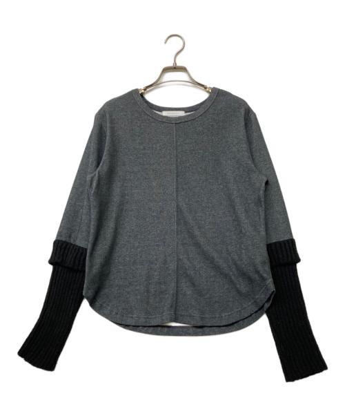 chignon（シニヨン）chignon (シニヨン) ニット切替スウェット グレー サイズ:Freeの古着・服飾アイテム
