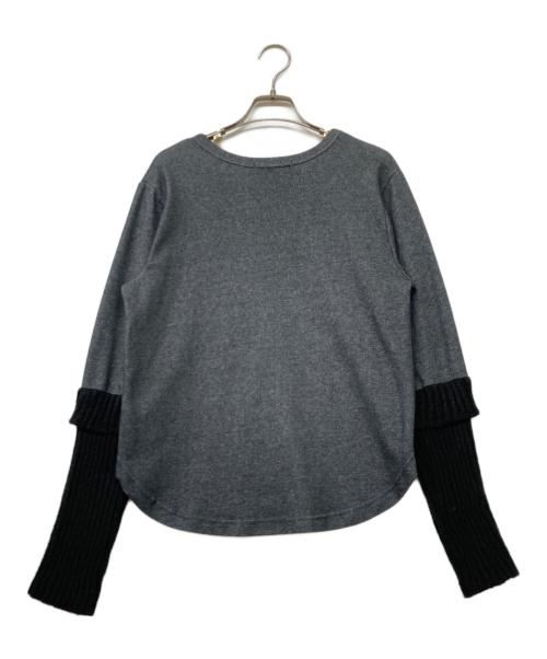 chignon（シニヨン）chignon (シニヨン) ニット切替スウェット グレー サイズ:Freeの古着・服飾アイテム