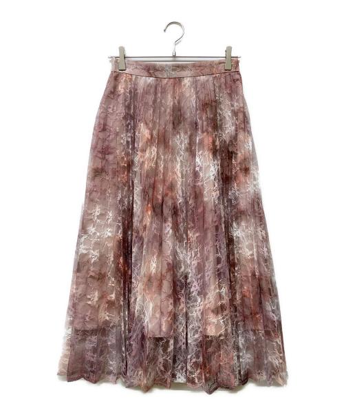 Mystrada（マイストラーダ）Mystrada (マイストラーダ) マーブルプリーツスカート ピンク サイズ:36の古着・服飾アイテム