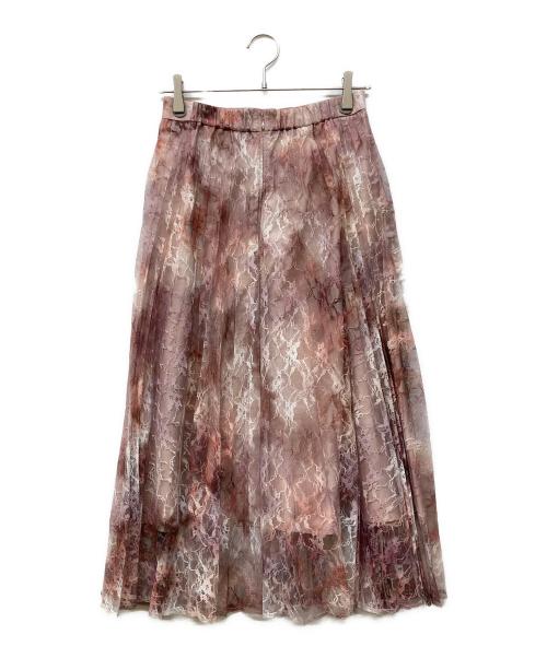 Mystrada（マイストラーダ）Mystrada (マイストラーダ) マーブルプリーツスカート ピンク サイズ:36の古着・服飾アイテム