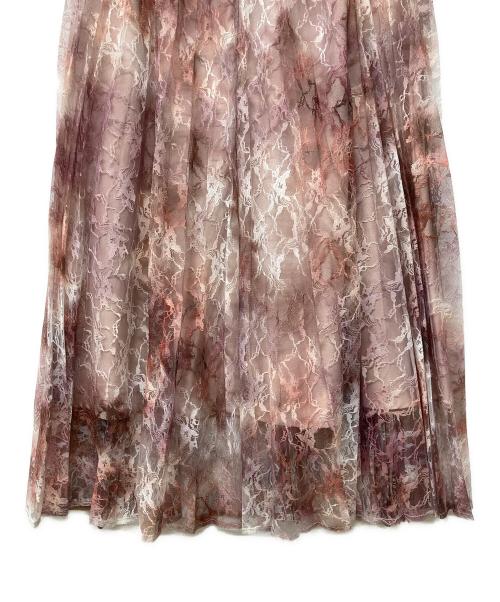 Mystrada（マイストラーダ）Mystrada (マイストラーダ) マーブルプリーツスカート ピンク サイズ:36の古着・服飾アイテム