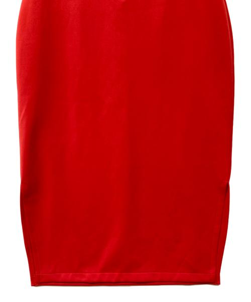 Whim Gazette（ウィムガゼット）Whim Gazette (ウィムガゼット) ジャージーサイドスリットスカート レッド サイズ:38の古着・服飾アイテム
