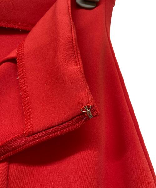 Whim Gazette（ウィムガゼット）Whim Gazette (ウィムガゼット) ジャージーサイドスリットスカート レッド サイズ:38の古着・服飾アイテム