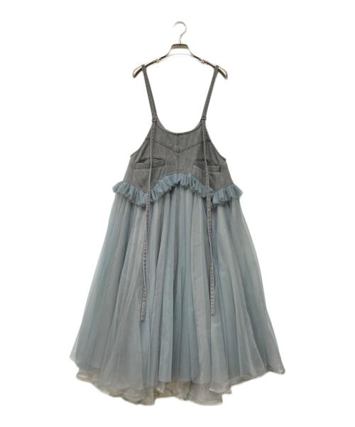 Belle vintage（ベル ヴィンテージ）Belle vintage (ベル ヴィンテージ) ボリュームデニムチュールワンピース グレー サイズ:FREEの古着・服飾アイテム
