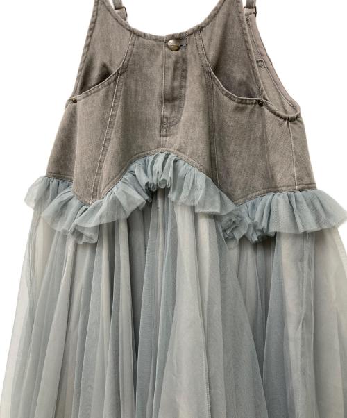 Belle vintage（ベル ヴィンテージ）Belle vintage (ベル ヴィンテージ) ボリュームデニムチュールワンピース グレー サイズ:FREEの古着・服飾アイテム