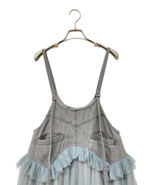Belle vintage（ベル ヴィンテージ）Belle vintage (ベル ヴィンテージ) ボリュームデニムチュールワンピース グレー サイズ:FREEの古着・服飾アイテム