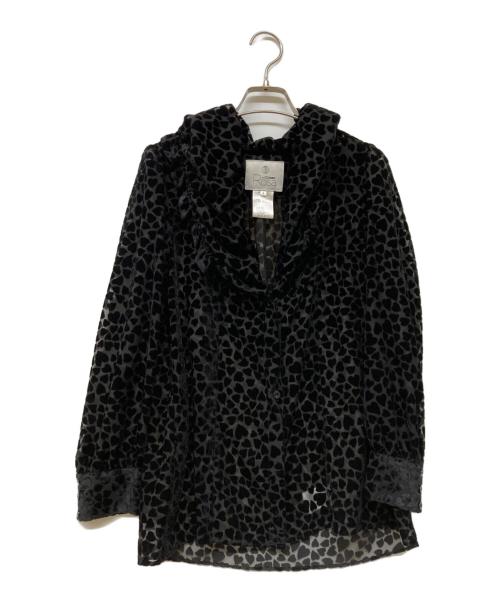 Rosa by NARACAMICIE（ローザバイナラカミーチェ）Rosa by NARACAMICIE (ローザバイナラカミーチェ) ハート柄シアーブラウス ブラック サイズ:1の古着・服飾アイテム