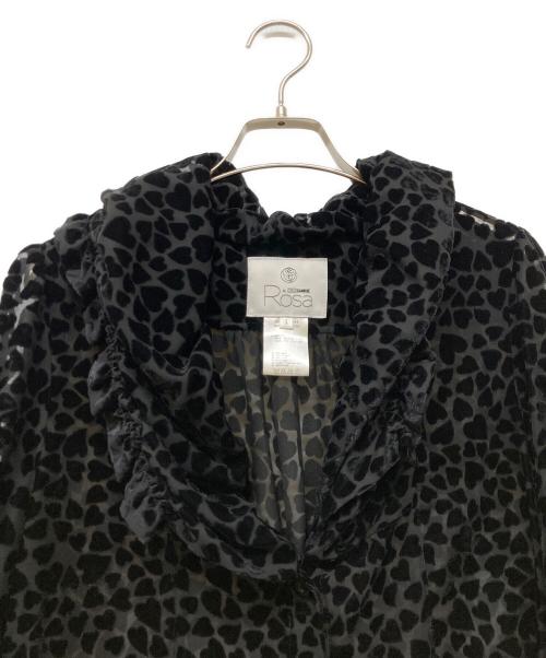 Rosa by NARACAMICIE（ローザバイナラカミーチェ）Rosa by NARACAMICIE (ローザバイナラカミーチェ) ハート柄シアーブラウス ブラック サイズ:1の古着・服飾アイテム