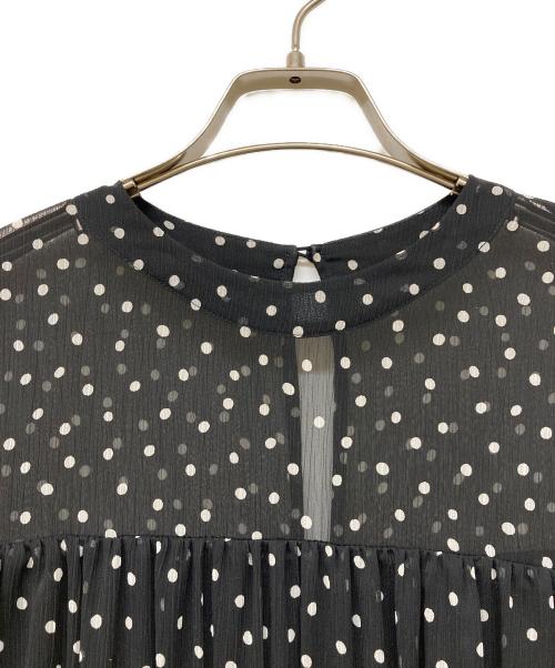 Spick and Span（スピック＆スパン）Spick and Span (スピックアンドスパン) シアードットギャザーティアードワンピース ホワイト×ブラック サイズ:FREEの古着・服飾アイテム