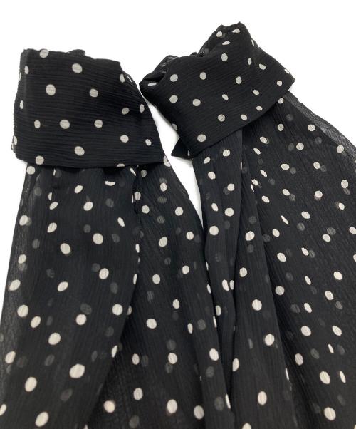 Spick and Span（スピック＆スパン）Spick and Span (スピックアンドスパン) シアードットギャザーティアードワンピース ホワイト×ブラック サイズ:FREEの古着・服飾アイテム