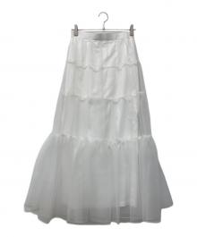 Whim Gazette（ウィムガゼット）の古着「オーガンジーボリュームスカート」｜ホワイト