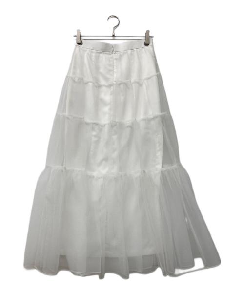 Whim Gazette（ウィムガゼット）Whim Gazette (ウィムガゼット) オーガンジーボリュームスカート ホワイト サイズ:FREEの古着・服飾アイテム