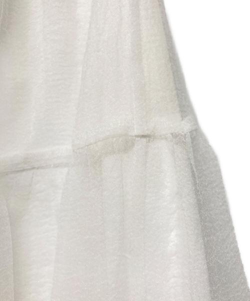 Whim Gazette（ウィムガゼット）Whim Gazette (ウィムガゼット) オーガンジーボリュームスカート ホワイト サイズ:FREEの古着・服飾アイテム