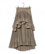 furfurファーファー）の古着「フリルロングスカート」｜ベージュ