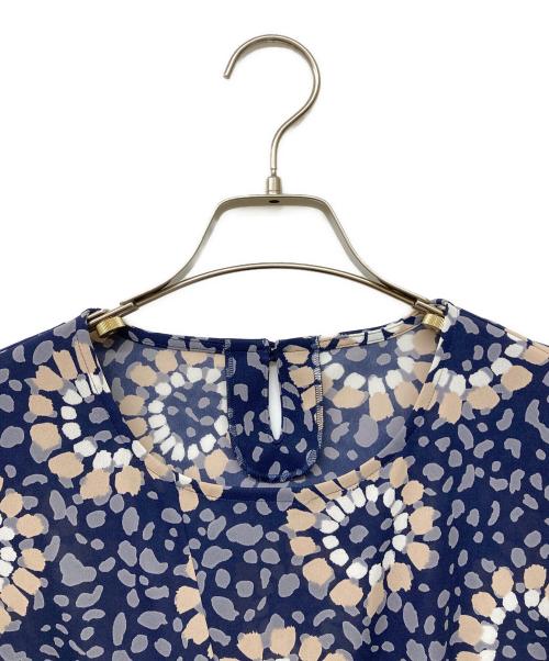 Leilian（レリアン）Leilian (レリアン) 花柄ブラウス ネイビー サイズ:9の古着・服飾アイテム
