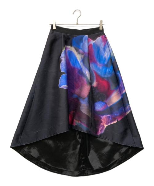 ted baker（テッドベーカー）TED BAKER (テッドベーカー) 大柄アシンメトリースカート ブラック サイズ:1の古着・服飾アイテム