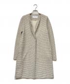 HARRIS WHARF LONDONハリスワーフロンドン）の古着「ノーカラーコート」｜ホワイト×ブラック