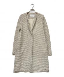 HARRIS WHARF LONDON（ハリスワーフロンドン）の古着「ノーカラーコート」｜ホワイト×ブラック