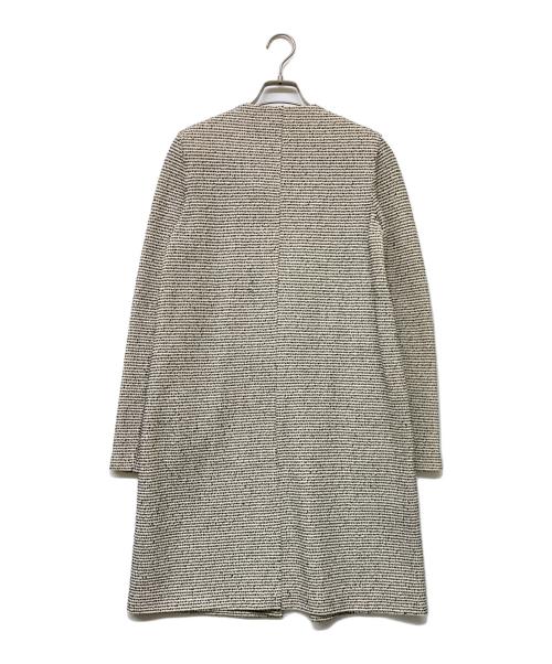 HARRIS WHARF LONDON（ハリスワーフロンドン）HARRIS WHARF LONDON (ハリスワーフロンドン) ノーカラーコート ホワイト×ブラック サイズ:40の古着・服飾アイテム