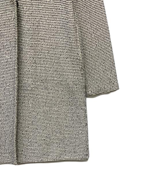 HARRIS WHARF LONDON（ハリスワーフロンドン）HARRIS WHARF LONDON (ハリスワーフロンドン) ノーカラーコート ホワイト×ブラック サイズ:40の古着・服飾アイテム