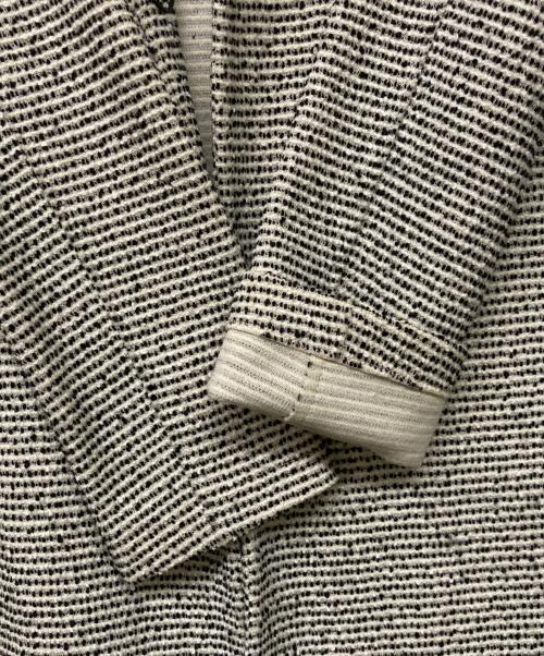 HARRIS WHARF LONDON（ハリスワーフロンドン）HARRIS WHARF LONDON (ハリスワーフロンドン) ノーカラーコート ホワイト×ブラック サイズ:40の古着・服飾アイテム