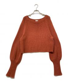 6(ROKU) BEAUTY&YOUTH（ロク ビューティーアンドユース）の古着「COTTON MIX SHORT KNIT PULLOVER（コットン ミックス ショート ニット プルオーバー）」｜ブラウン