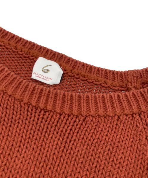 6(ROKU) BEAUTY&YOUTH（ロク ビューティーアンドユース）6(ROKU) BEAUTY&YOUTH (ロク ビューティーアンドユース) COTTON MIX SHORT KNIT PULLOVER（コットン ミックス ショート ニット プルオーバー） ブラウン サイズ:Freeの古着・服飾アイテム