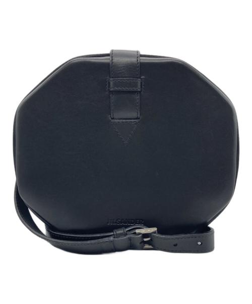 JIL SANDER（ジルサンダー）JIL SANDER (ジルサンダー) ロゴヘキサゴンレザーショルダーバッグ ブラックの古着・服飾アイテム