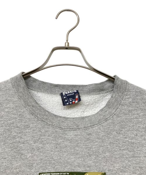 FUCT（ファクト）FUCT (ファクト) USA製 90s プリントスウェット グレー サイズ:Mの古着・服飾アイテム