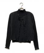 SPECCHIOスペッチオ）の古着「プリーツアンサンブルカーディガン」｜ブラック