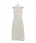 anuansアニュアンス）の古着「フラッグヤーンツイードニットワンピース」｜ホワイト