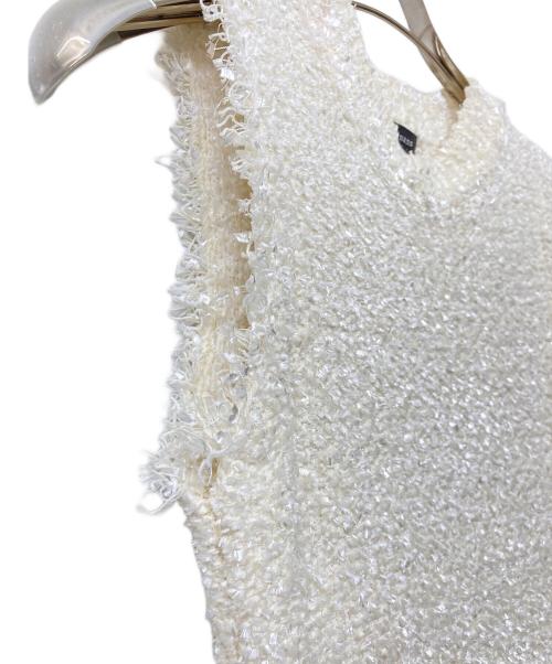 anuans（アニュアンス）anuans (アニュアンス) フラッグヤーンツイードニットワンピース ホワイト サイズ:S 未使用品の古着・服飾アイテム