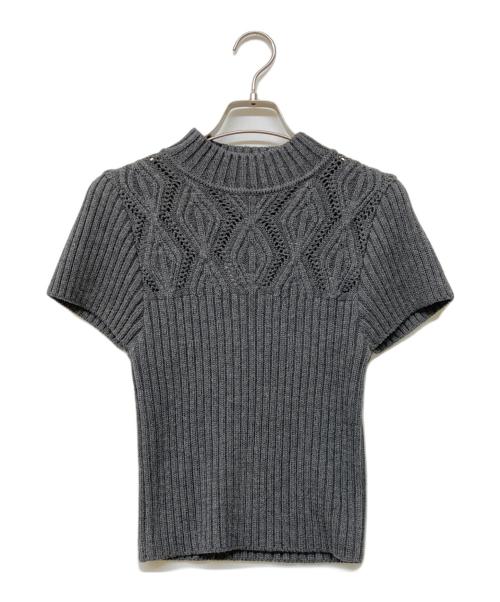 Audire（アウディーレ）Audire (アウディーレ) Diamond knit tops グレー サイズ:M 未使用品の古着・服飾アイテム