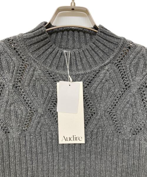 Audire（アウディーレ）Audire (アウディーレ) Diamond knit tops グレー サイズ:M 未使用品の古着・服飾アイテム
