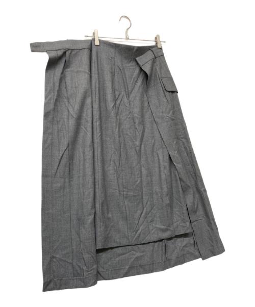 anuans（アニュアンス）anuans (アニュアンス) レイヤード2Wayデザインスカート グレー サイズ:S 未使用品の古着・服飾アイテム