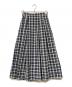 23区（ニジュウサンク）の古着「チェックタフタロングフレアースカート」｜ホワイト×ネイビー