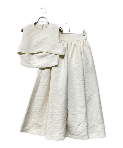 L'AUBE BLANC（ローブ ブラン）L'AUBE BLANC (ローブブラン) 3way Jacquard dress ホワイト サイズ:Sの古着・服飾アイテム