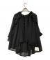 L'AUBE BLANC (ローブブラン) Ruffle chiffon Blouse ブラック サイズ:Free 未使用品：7000円