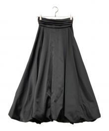 L'AUBE BLANC（ローブ ブラン）の古着「Waist Drape Balloon skirt」｜ブラック