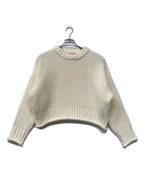 L'AUBE BLANC（ローブ ブラン）L'AUBE BLANC (ローブ ブラン) クロップドニット ホワイト サイズ:FREEの古着・服飾アイテム