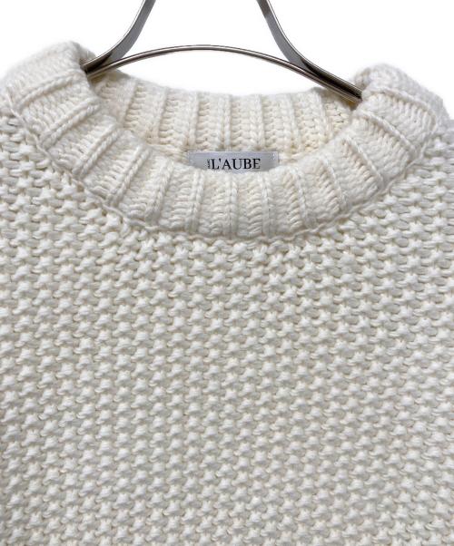 L'AUBE BLANC（ローブ ブラン）L'AUBE BLANC (ローブ ブラン) クロップドニット ホワイト サイズ:FREEの古着・服飾アイテム