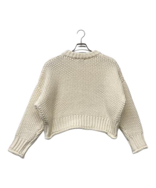 L'AUBE BLANC（ローブ ブラン）L'AUBE BLANC (ローブ ブラン) クロップドニット ホワイト サイズ:FREEの古着・服飾アイテム