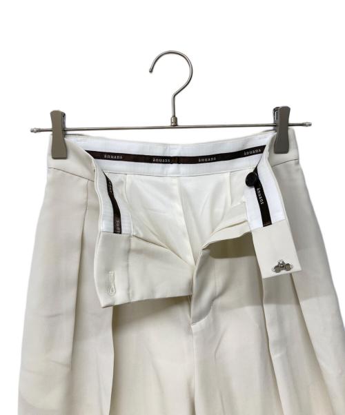 anuans（アニュアンス）anuans (アニュアンス) ツータックワイドパンツ ホワイト サイズ:Sの古着・服飾アイテム